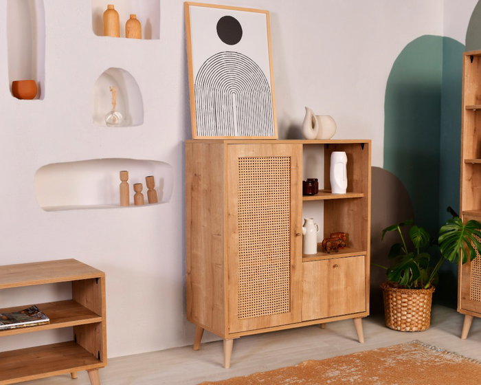 Hanah Home Hazeran Multi Armario Multiusos en Roble